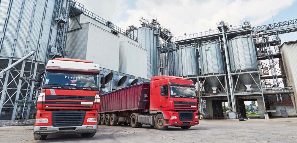 Flota de camiones transporte